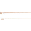 1.0 mm Solid Diamond-Cut Cable Chain in 14k Rose Gold ( 16.00-Inch )