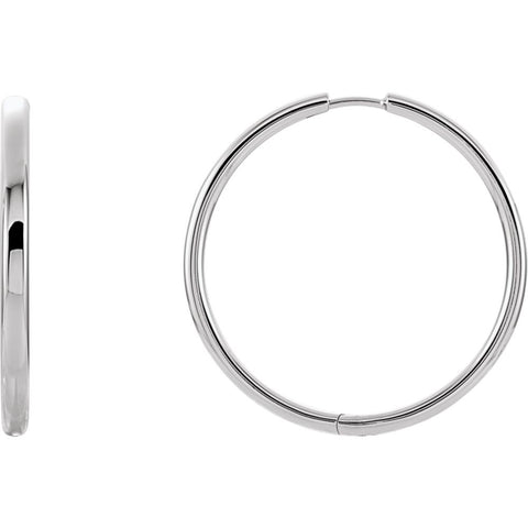 14k White Gold 24mm Hinged Hoop Earrings 14k White Gold 24mm Hinged Hoop Earrings