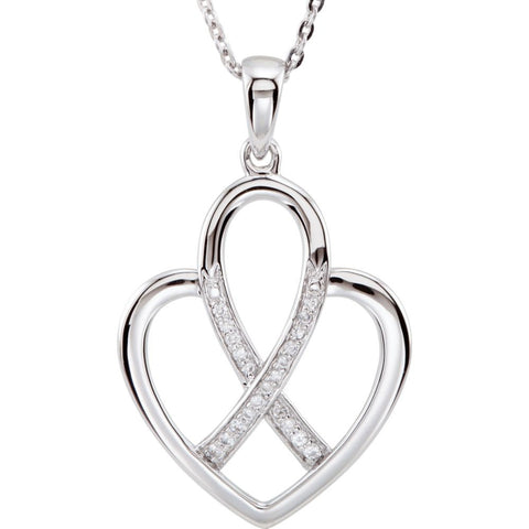 Sterling Silver Fight Against Cancer CZ 18" Necklace