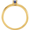 14k Yellow Gold Chatham® Lab-Grown Blue Sapphire "September" Birthstone Ring	, Size 3
