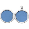 Sterling Silver Round Cubic Zirconia Locket Sterling Silver Round Cubic Zirconia Locket