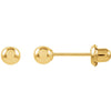 Long Post Ball Piercing Earrings in 14K Yellow Gold Long Post Ball Piercing Earrings in 14K Yellow Gold