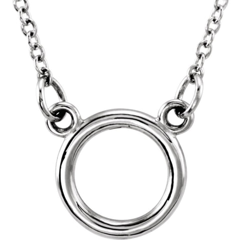 14k White Gold Tiny Posh Circle 16-18" Necklace 14k White Gold Tiny Posh Circle 16-18" Necklace