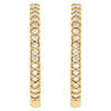 14k Yellow Gold 3/4 CTW Diamond Hinged Inside-Outside Hoop Earrings