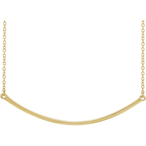 14k Yellow Gold Curved 19.9" Bar Necklace 14k Yellow Gold Curved 19.9" Bar Necklace