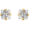 14k Yellow Gold Cubic Zirconia Inverness Piercing Earrings 14k Yellow Gold Cubic Zirconia Inverness Piercing Earrings
