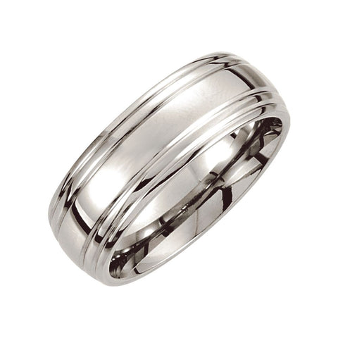Cobalt 8mm Grooved & Domed Band Size 10.5 Cobalt 8mm Grooved & Domed Band Size 10.5