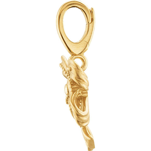 14k Yellow Gold Vintage-Style Bow Charm