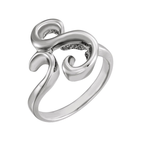 14k White Gold Freeform Ring, Size 6 14k White Gold Freeform Ring, Size 6