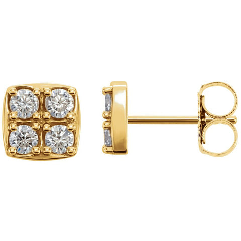 14k Yellow Gold 1/2 CTW Diamond Earrings