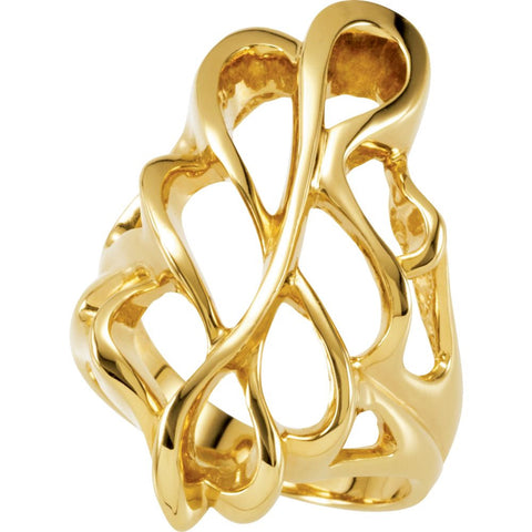 14k Yellow Gold Freeform Ring, Size 7 14k Yellow Gold Freeform Ring, Size 7