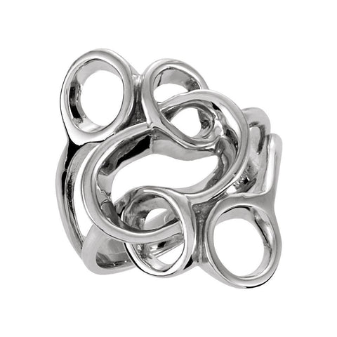 14k White Gold Freeform Ring, Size 6 14k White Gold Freeform Ring, Size 6