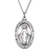 23.00x16.00 mm Miraculous Medal with 18 inch Chain in Sterling Silver 23.00x16.00 mm Miraculous Medal with 18 inch Chain in Sterling Silver