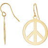 14K Yellow Gold Circle Peace Sign Earrings 14K Yellow Gold Circle Peace Sign Earrings