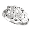 14k White Gold Initial Rings, Size 6 14k White Gold Initial Rings, Size 6