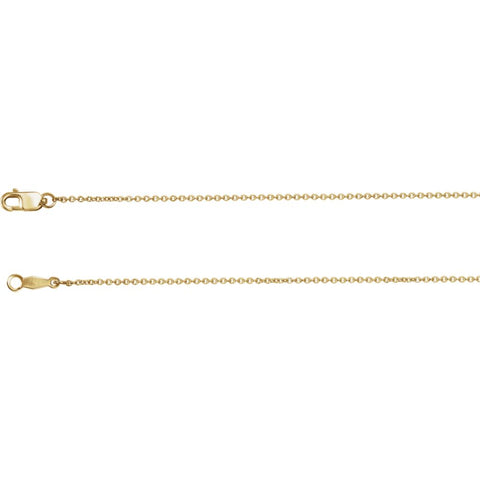 18k Yellow Gold 1mm Solid Cable 20" Chain 18k Yellow Gold 1mm Solid Cable 20" Chain