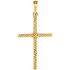 14K Yellow Gold 31.95X16.25mm Rope Cross Pendant