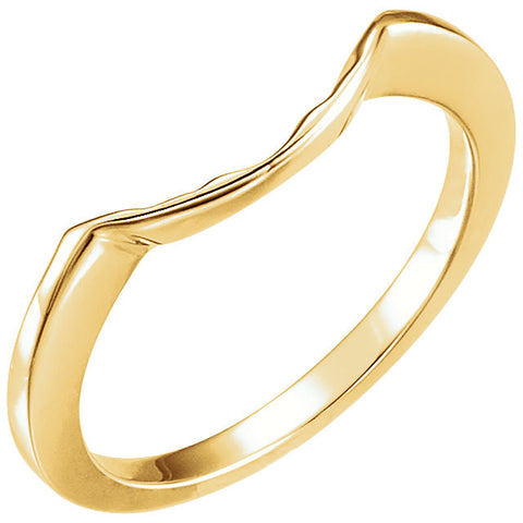 14k Yellow Gold Band for 8.8mm Engagement Ring, Size 6
