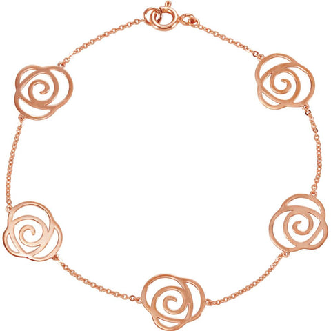14k Rose Gold Floral-Inspired Bracelet
