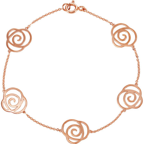 14k Rose Gold Floral-Inspired Bracelet 14k Rose Gold Floral-Inspired Bracelet