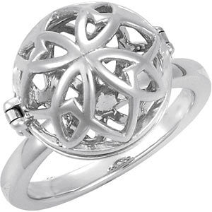 Sterling Silver Open Hinged Cage Ring, Size 7 Sterling Silver Open Hinged Cage Ring, Size 7