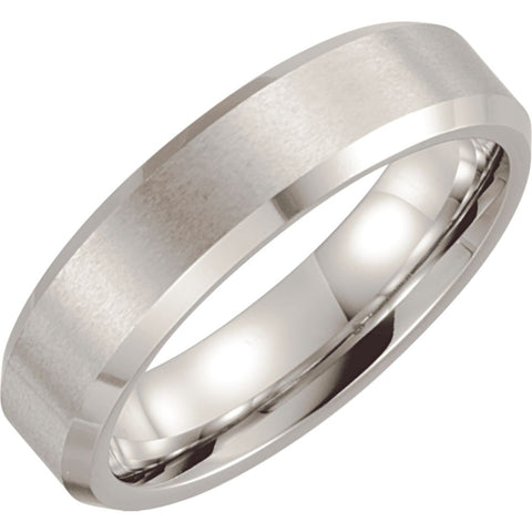 Cobalt 6mm Satin Finish Beveled Band Size 8 Cobalt 6mm Satin Finish Beveled Band Size 8