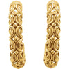 14k Yellow Gold 20x4.1mm Sculptural-Inspired Half-Hoop Earrings