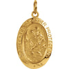14K Yellow Gold 19X14mm Oval St. Christopher Medal