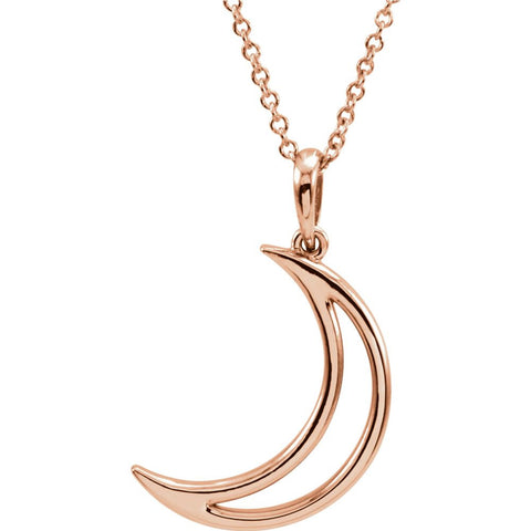 14k Rose Gold Crescent Moon 16" Necklace 14k Rose Gold Crescent Moon 16" Necklace