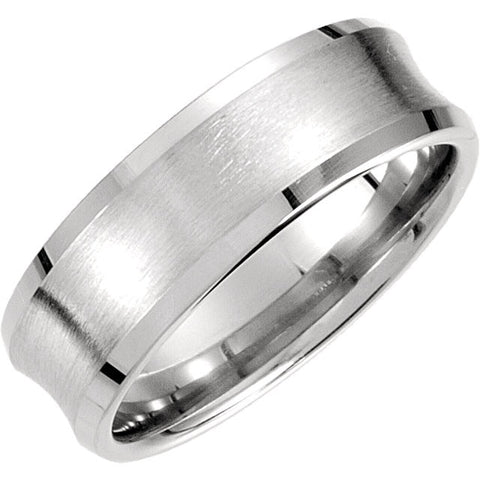 14k White Gold 7.5mm Fancy Beveled Edge Carved Band Size 12 14k White Gold 7.5mm Fancy Beveled Edge Carved Band Size 12
