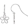 Sterling Silver 0.06 CTW Diamond Flower Earrings