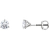 Pair of 1 CTTW Diamond Earrings with Screw Back (Threaded) Posts in 14K White Gold
