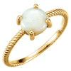 14K Yellow Gold Opal Cabochon Ring (Size 7)