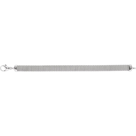 Sterling Silver Solid Flat Mesh 7" Bracelet