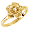 Elegant and Stylish 1.7 MM Floral Ring in 10K White Gold ( Size 6 ), 100% Satisfaction Guaranteed.