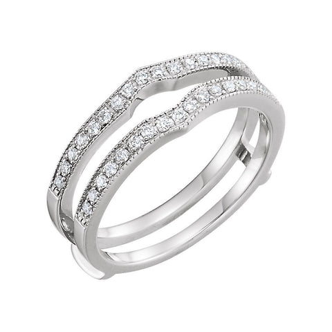 14k White Gold 1/4 CTW Diamond Ring Guard, Size 6 14k White Gold 1/4 CTW Diamond Ring Guard, Size 6