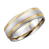 14K Two-Tone Gold 7mm Band Size 11.5