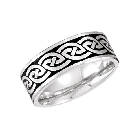 14k White Gold 7mm Comfort-Fit Enamel Band Size 10 14k White Gold 7mm Comfort-Fit Enamel Band Size 10