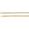 14k Yellow Gold 2.5mm Diamond Cut Rope 18" Chain