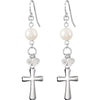 Sterling Silver 58.8X12.8mm Bridesmaid Dangle Cross Earrings With Packaging Sterling Silver 58.8X12.8mm Bridesmaid Dangle Cross Earrings With Packaging