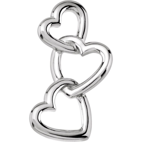 Sterling Silver Linked Hearts Pendant Sterling Silver Linked Hearts Pendant
