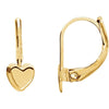 14K Yellow Gold Heart Lever Back Kids Earrings 14K Yellow Gold Heart Lever Back Kids Earrings