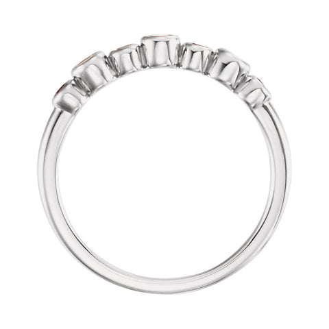 14k White Gold Pink Tourmaline Bezel Ring , Size 7