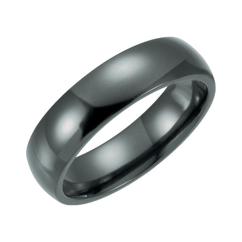 Black Titanium 6mm Domed Polished Band Size 11 Black Titanium 6mm Domed Polished Band Size 11