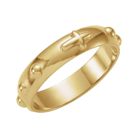 14k Yellow Gold Rosary Ring Size 4