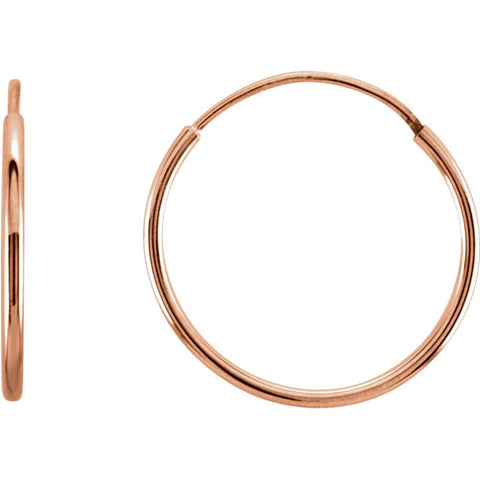 14k Rose Gold 15mm Endless Hoop Earrings 14k Rose Gold 15mm Endless Hoop Earrings