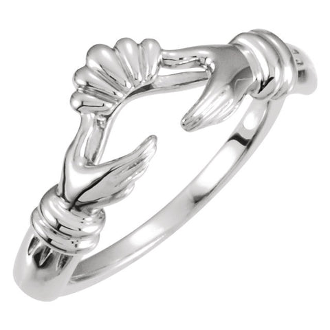 14k White Gold Claddagh Wrap-Style Ring Enhancer , Size 6 14k White Gold Claddagh Wrap-Style Ring Enhancer , Size 6