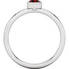 Sterling Silver Imitation Garnet Bezel Ring, Size 7