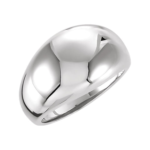 14k White Gold 10mm Metal Fashion Ring, Size 7 14k White Gold 10mm Metal Fashion Ring, Size 7