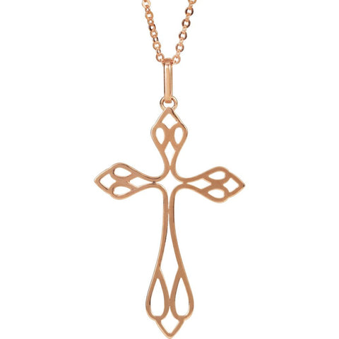 14k Rose Gold Cross Necklace 14k Rose Gold Cross Necklace